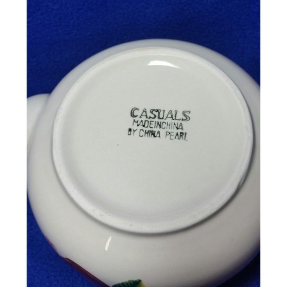 China Pearl Casuals Apples Teapot Rustic Country Kitchen Decor Pre-owned AS IS - Picture 10 of 10